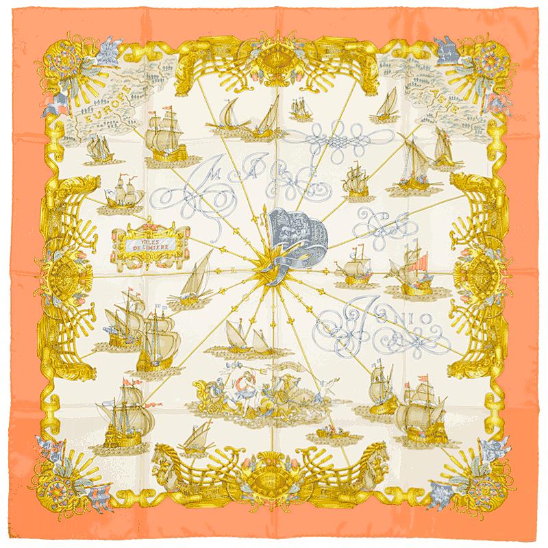 Hermes Scarf "Voiles de Lumiere" by Joachim Metz 90cm Silk | Carre Foulard
