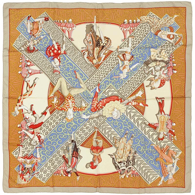 Hermes Scarf "Les Ballets Russes" by Annie Faivre 90cm Silk | Carre Foulard
