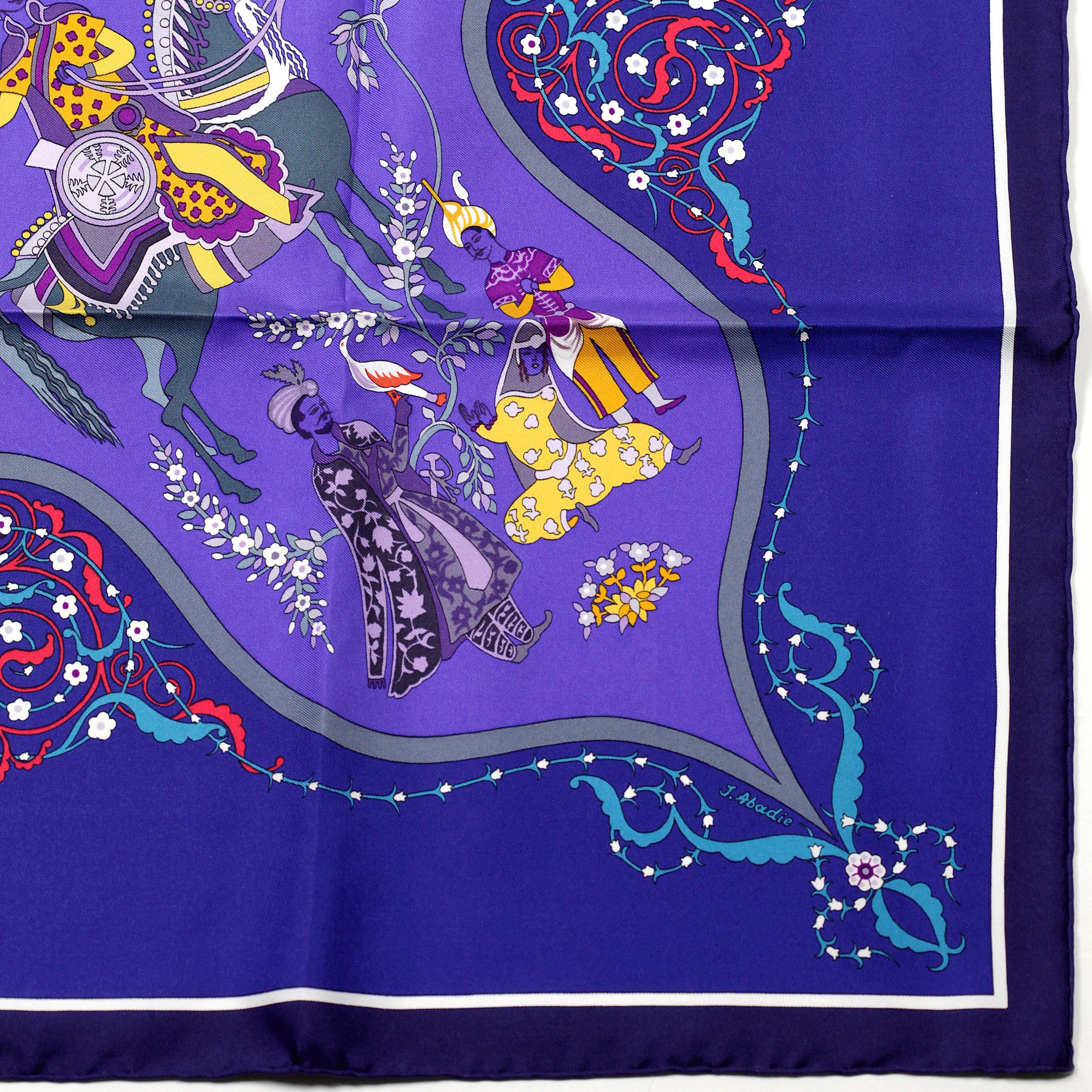 Hermes Scarf "Poesie Persane" by Julia Abadie 90cm Silk