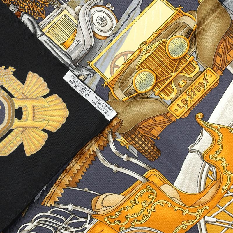 Hermes Scarf "Automobile" by Joachim Metz Vintage 90cm Silk