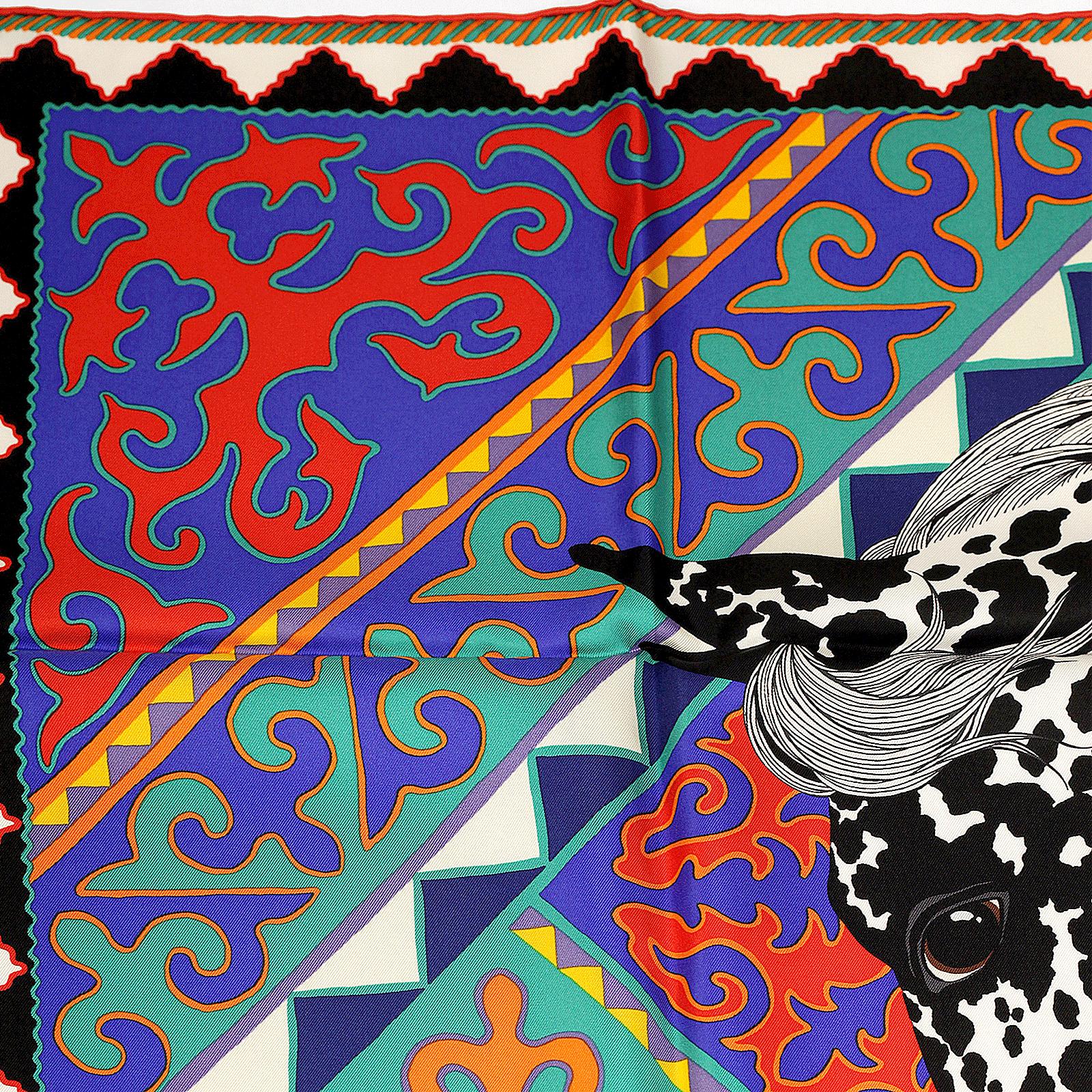 Hermes Scarf "Appaloosa des Steppes" by Alice Shirley 90cm Silk | Carre Foulard