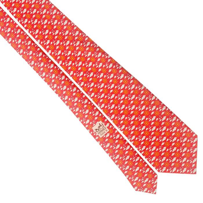 Hermes Men's Silk Tie Clouds Sun Pattern 5426 | Special Limited Edition for Invesco