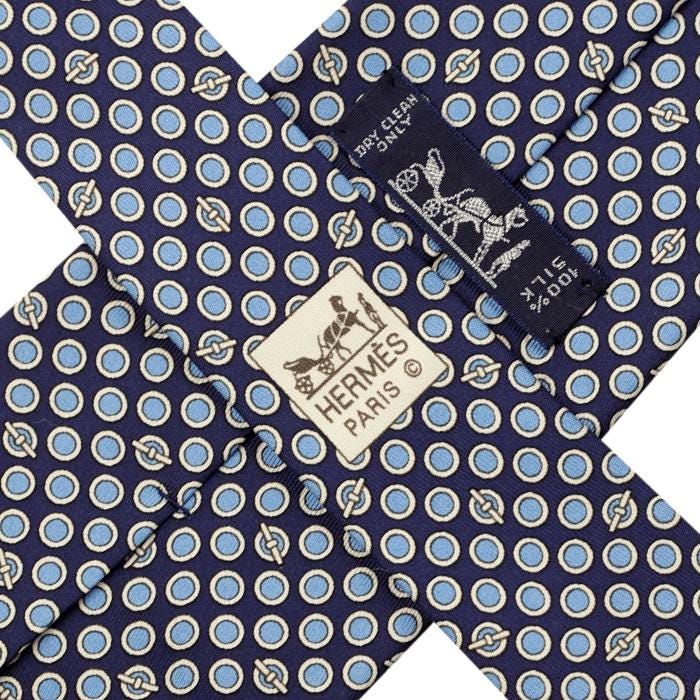 Hermes Men's Silk Tie Geometric Pattern 5250 | Necktie Cravate