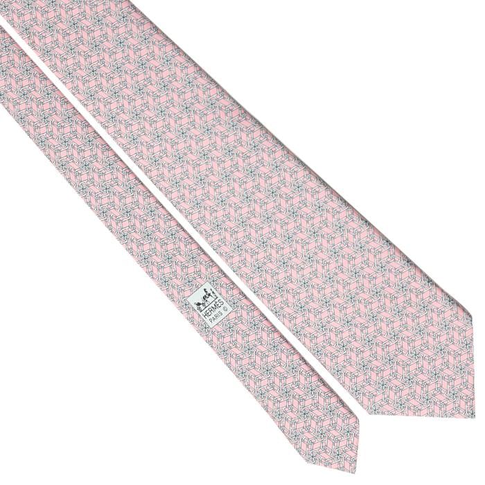 Hermes Men's Silk Tie Chaine d'Ancre Pattern 5450 | Necktie Cravate