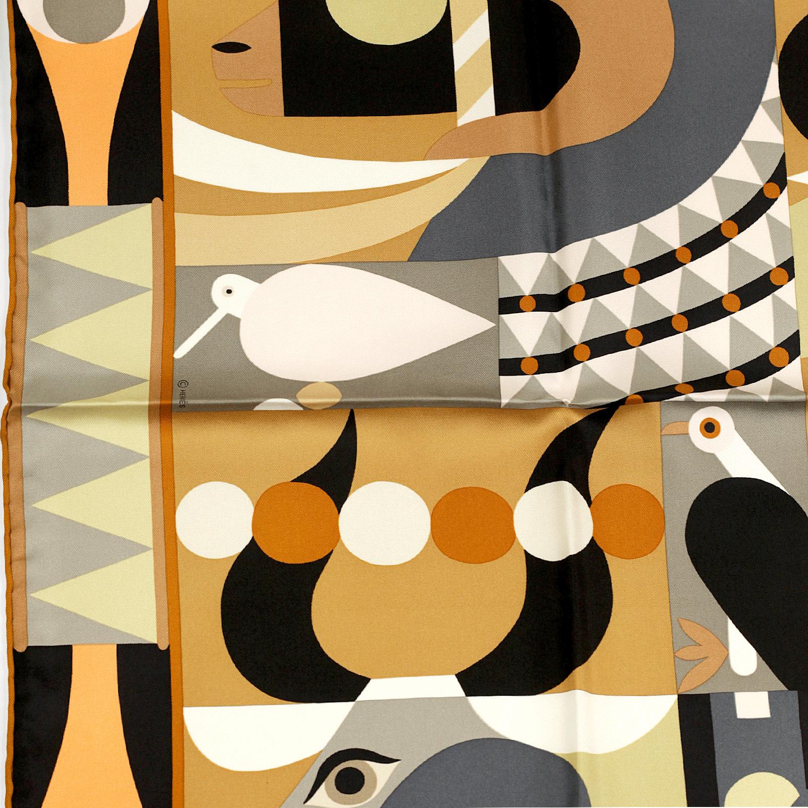 Hermes Scarf "Parade Fanfare" by Tong Ren 90cm Silk | Carre Foulard