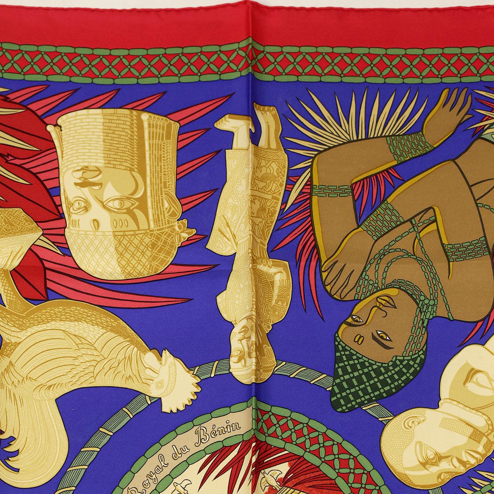 Hermes Scarf "Tresor Royal du Benin" by Sophie Koechlin 90cm Silk | Carre Foulard