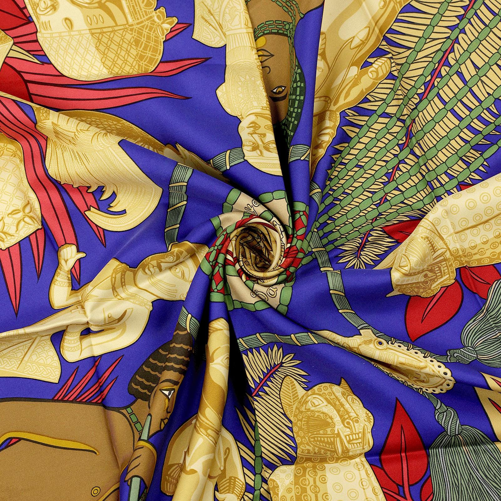 Hermes Scarf "Tresor Royal du Benin" by Sophie Koechlin 90cm Silk | Carre Foulard