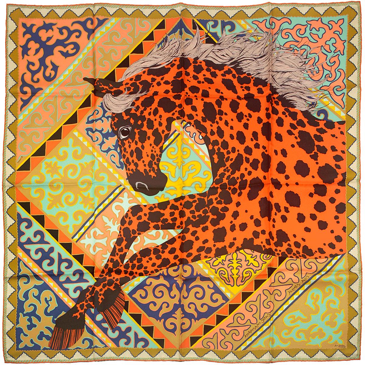 Hermes Scarf "Appaloosa des Steppes" by Alice Shirley 90cm Silk | Grail