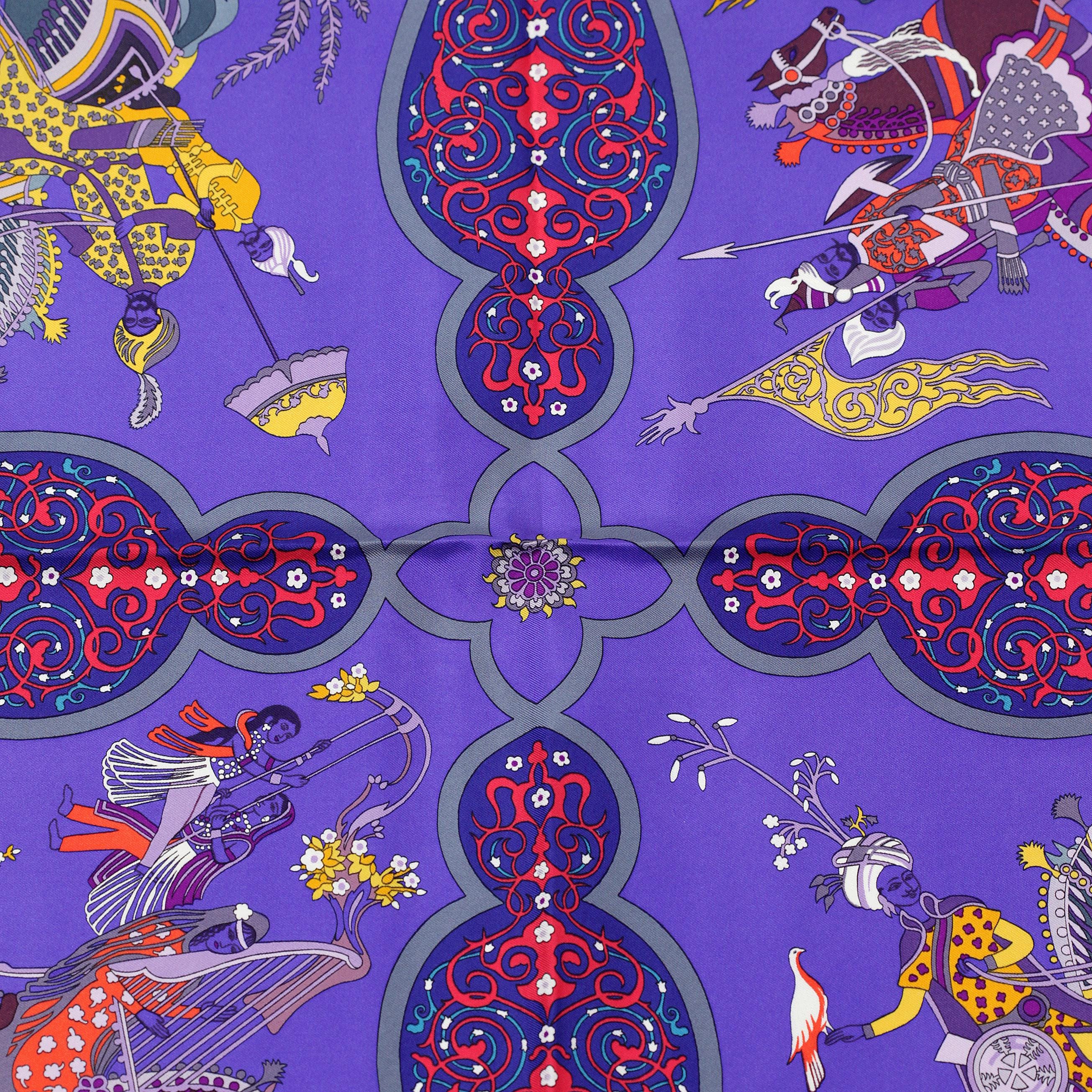 Hermes Scarf "Poesie Persane" by Julia Abadie 90cm Silk