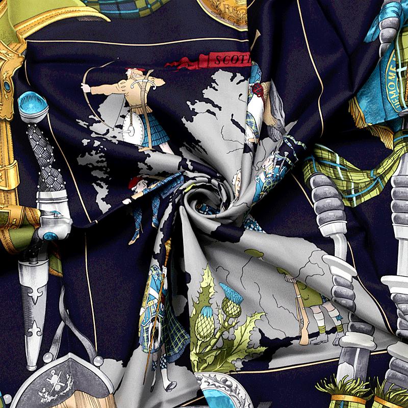 Hermes Scarf "Scotland" by Philippe Ledoux 90cm Silk | Carre Foulard