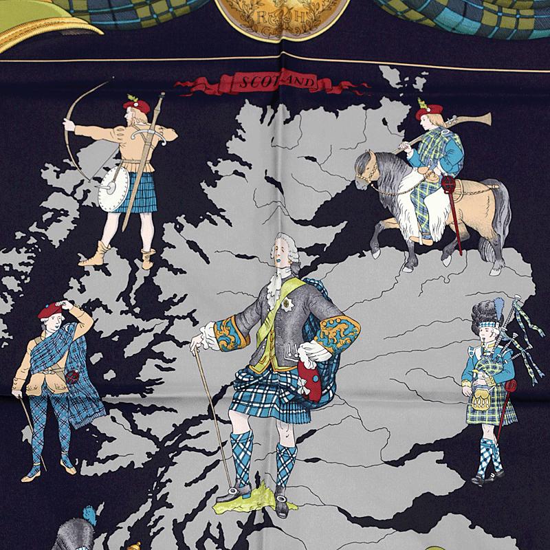 Hermes Scarf "Scotland" by Philippe Ledoux 90cm Silk | Carre Foulard