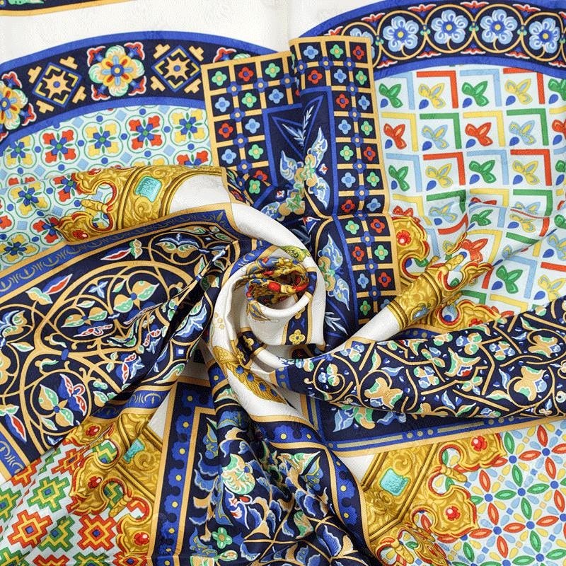 Hermes Scarf "Ciels Byzantins" by Julia Abadie Vintage 90cm Silk Jacuard | Carre Foulard