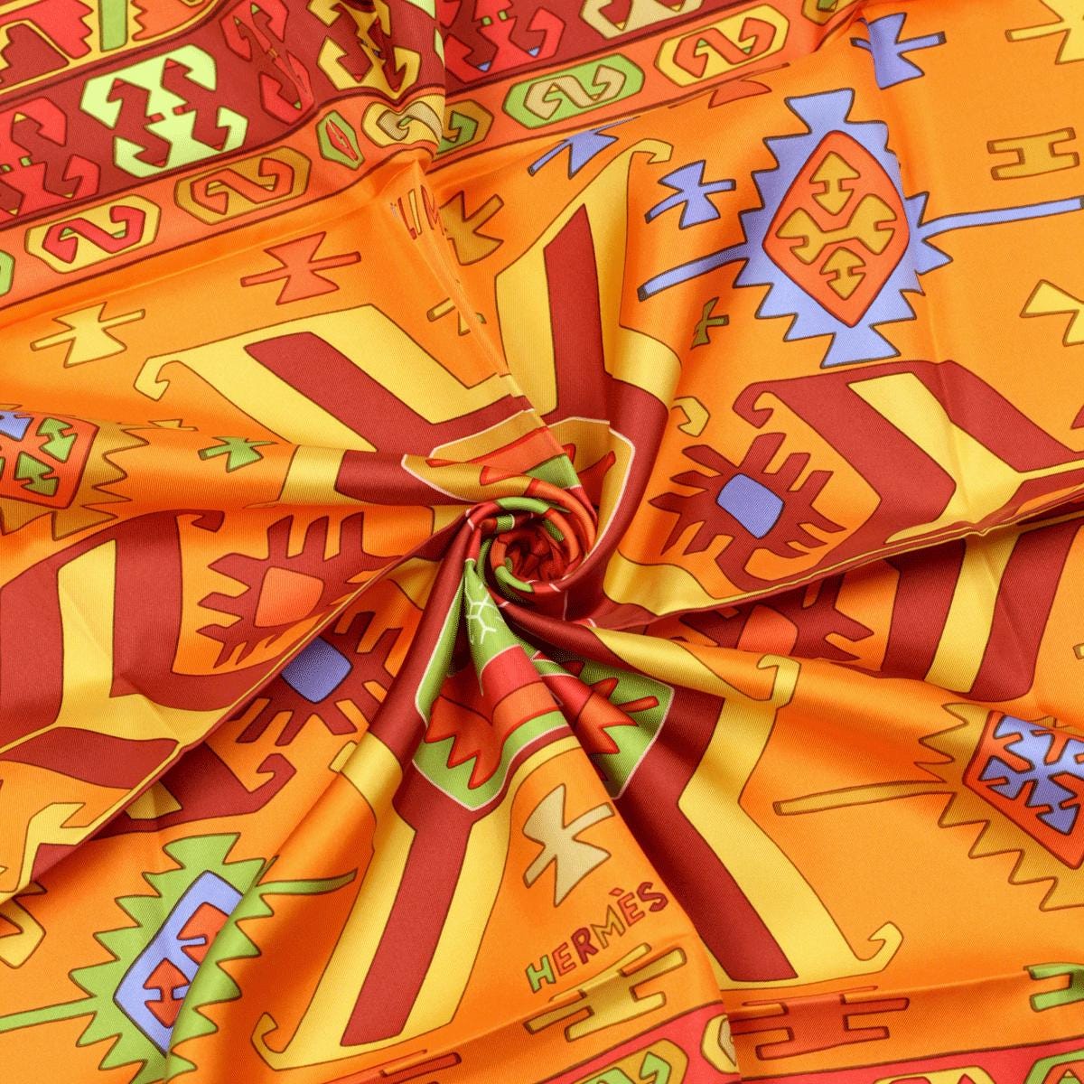 Hermes Scarf "Kilim" by Dimitri Rybaltchenko 90cm Silk