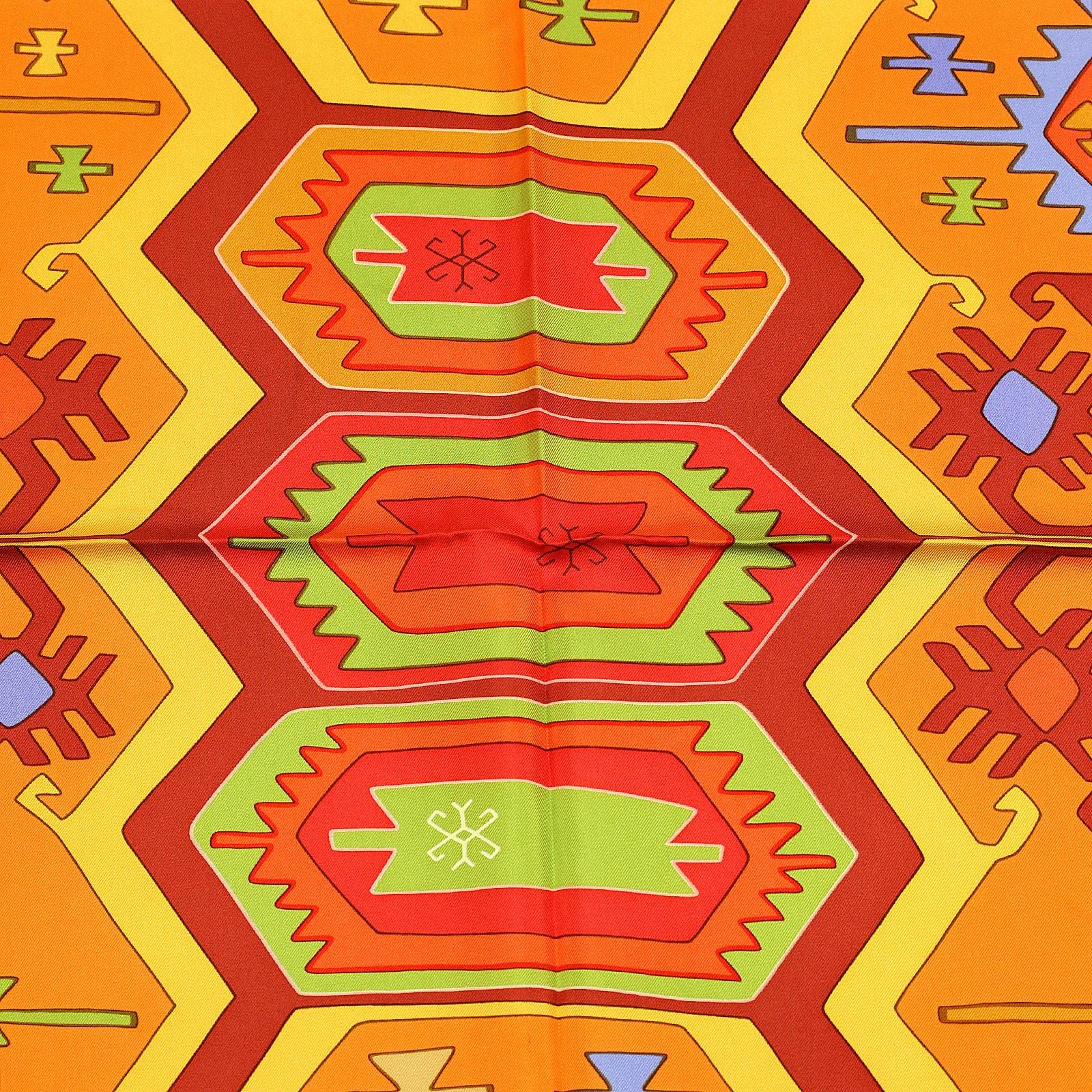 Hermes Scarf "Kilim" by Dimitri Rybaltchenko 90cm Silk