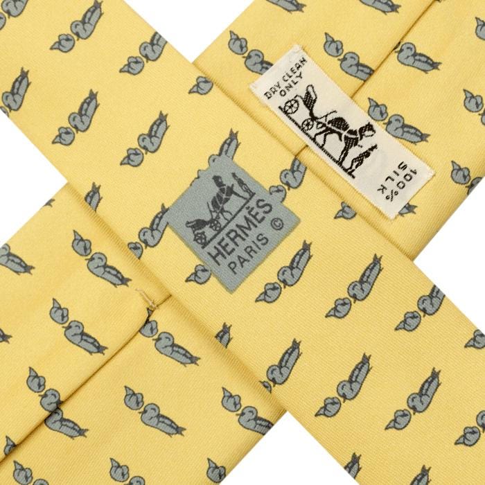 Hermes Men's Silk Tie Vintage Ducks Pattern 7108 | Necktie Cravate