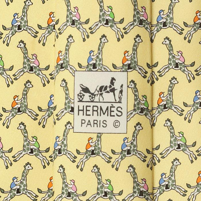 Hermes Men's Silk Tie Whimsical Giraffe Jockeys Pattern 5440 | Necktie Cravate