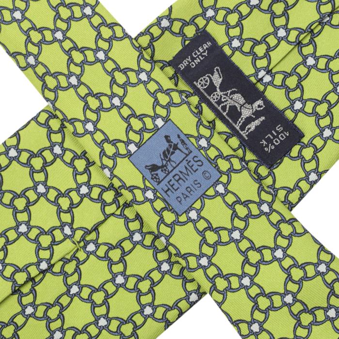 Hermes Men's Silk Tie Equestrian Geometric Pattern 5339 | Necktie Cravate