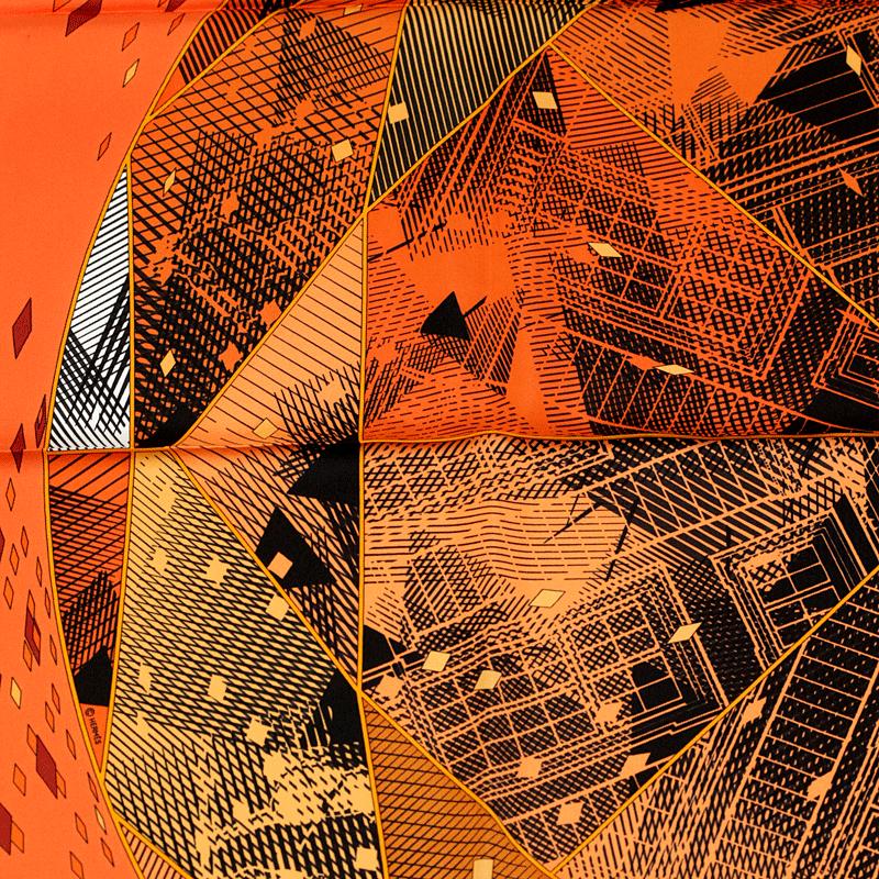 Hermes Scarf "Faubourg by Night" by Benoit Pierre Emery 90cm Silk