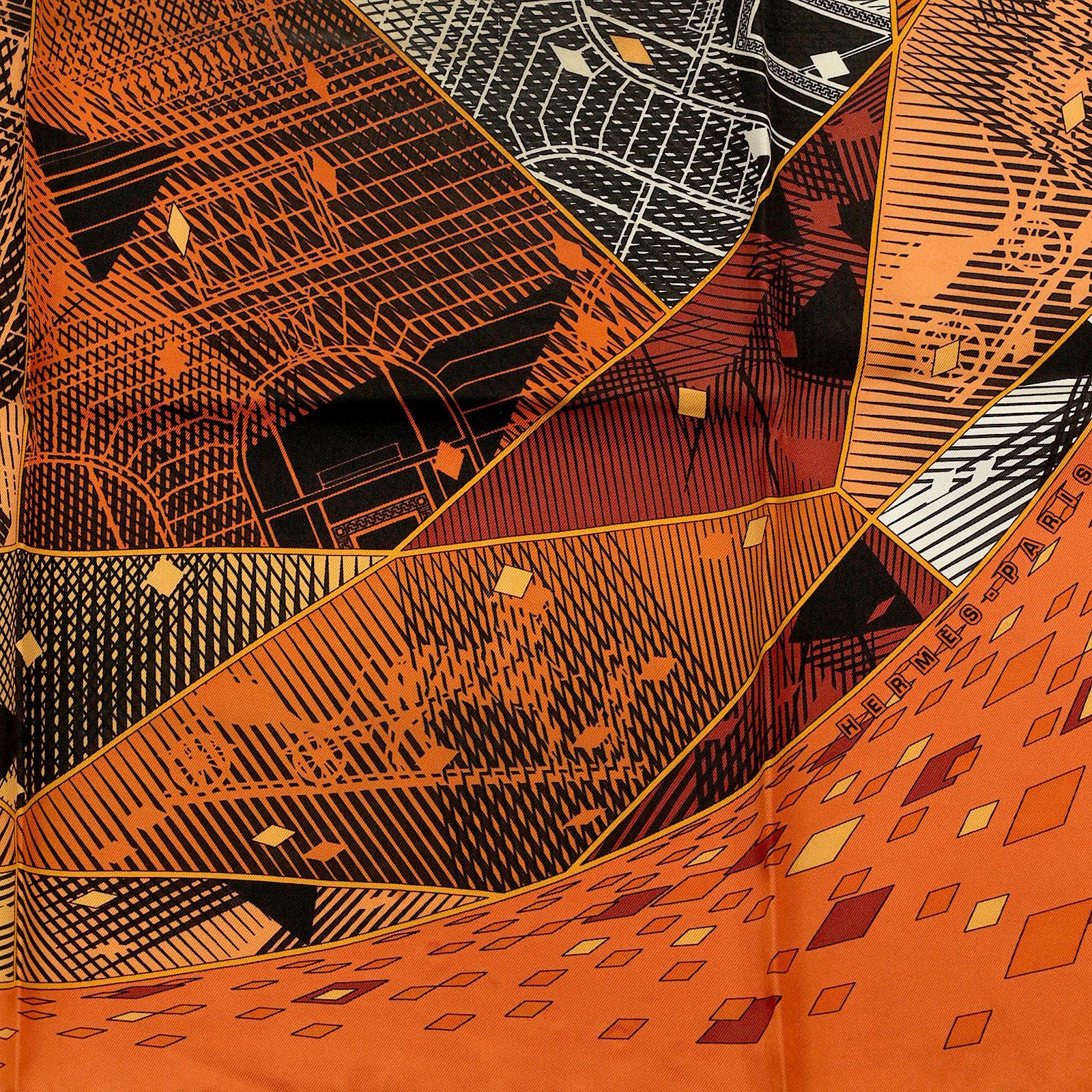 Hermes Scarf "Faubourg by Night" by Benoit Pierre Emery 90cm Silk | Carre Foulard