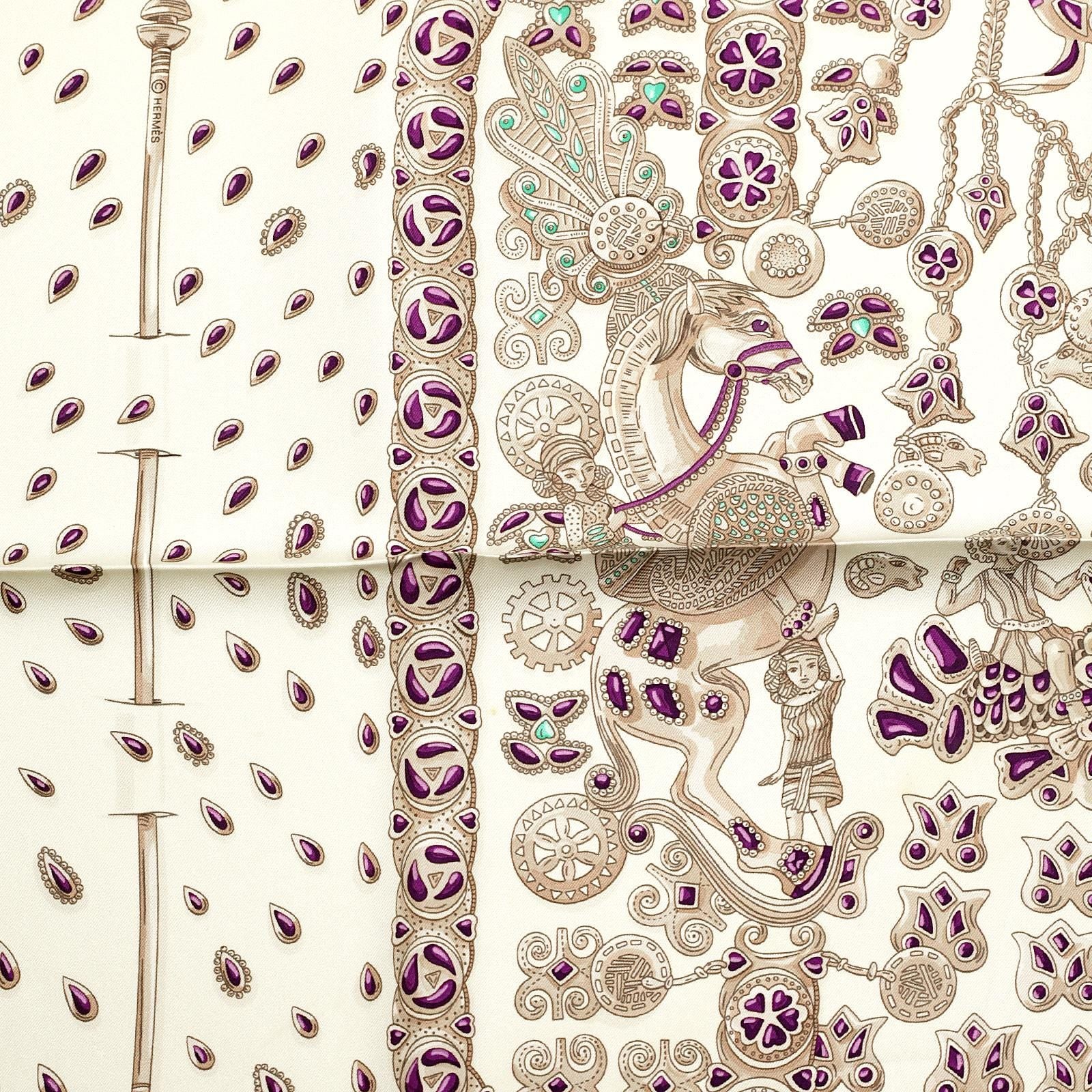 Hermes Scarf "Tresors Retrouves" by Annie Faivre 90cm Silk | Carre Foulard