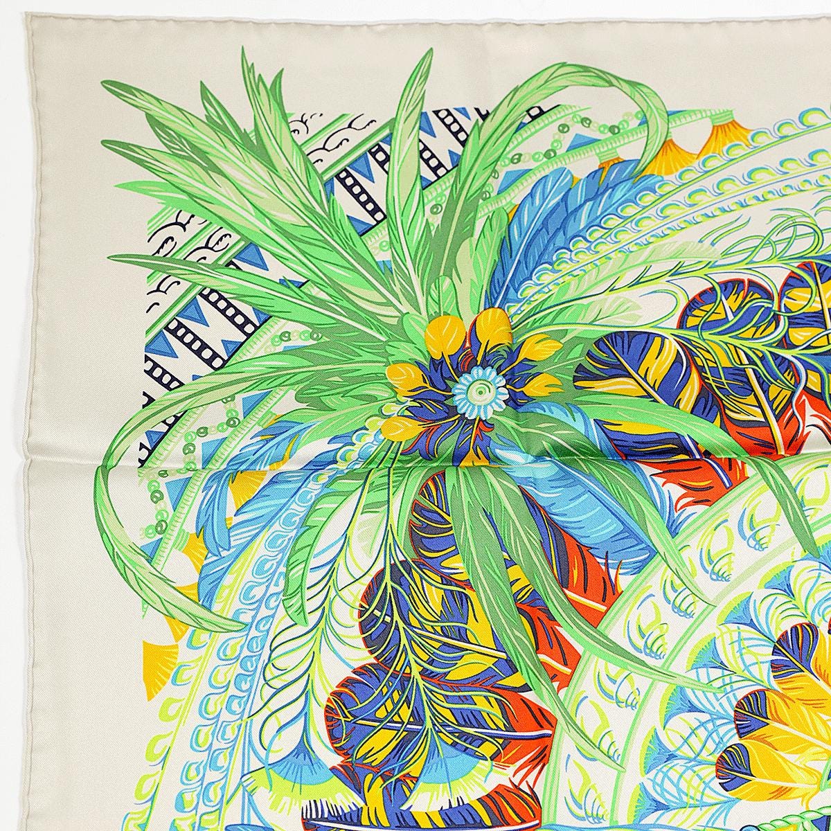 Hermes Scarf "Danse Pacifique" by Laurence Bourthoumieux 90cm Silk