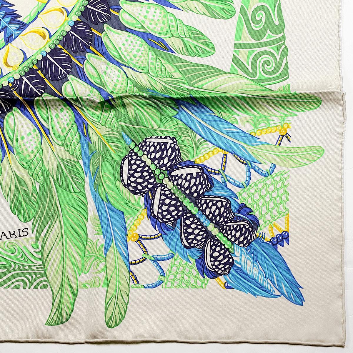 Hermes Scarf "Danse Pacifique" by Laurence Bourthoumieux 90cm Silk