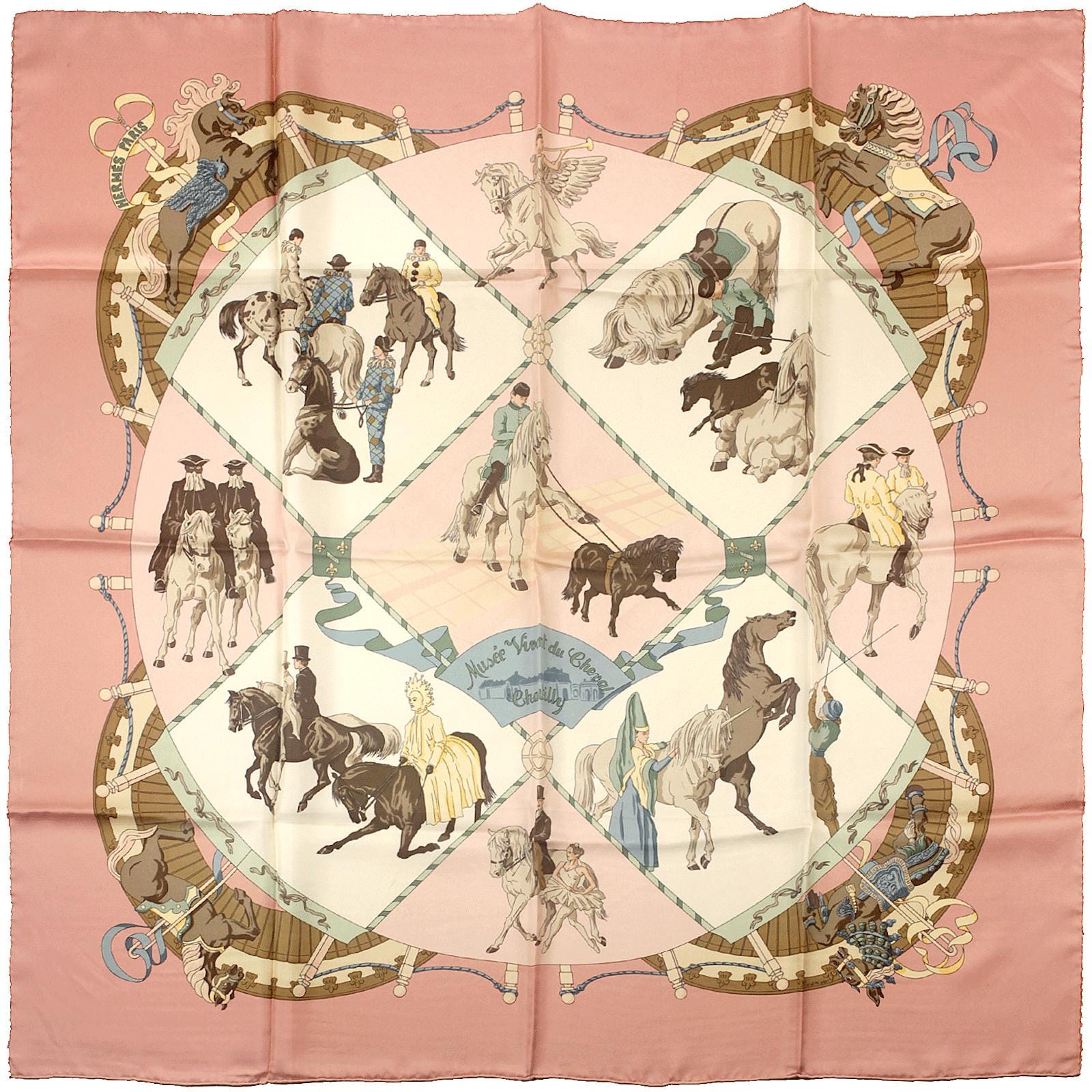 Hermes Scarf "Musee Vivant du Cheval" by Hubert de Watrigant 90cm Silk | Carre Foulard