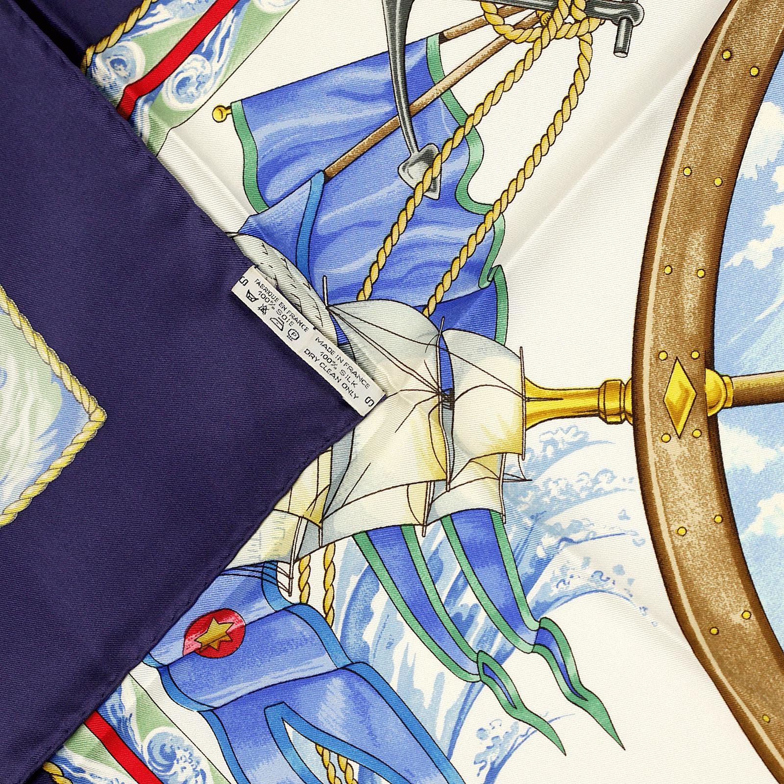Hermes Scarf "Vive le Vent" by Laurence Bourthoumieux 90cm Silk | Carre Foulard