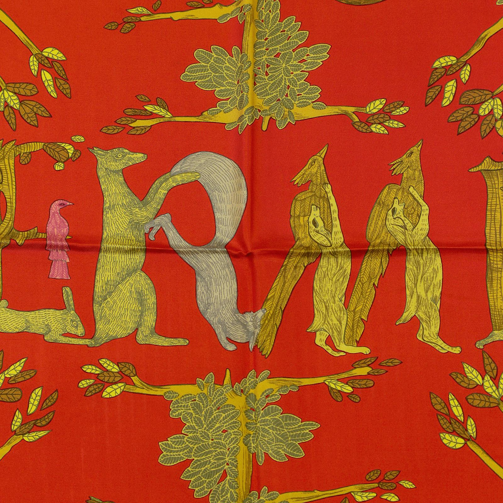 Hermes Scarf "Alphabet III" by Annie Faivre 90cm Silk | Carre Foulard