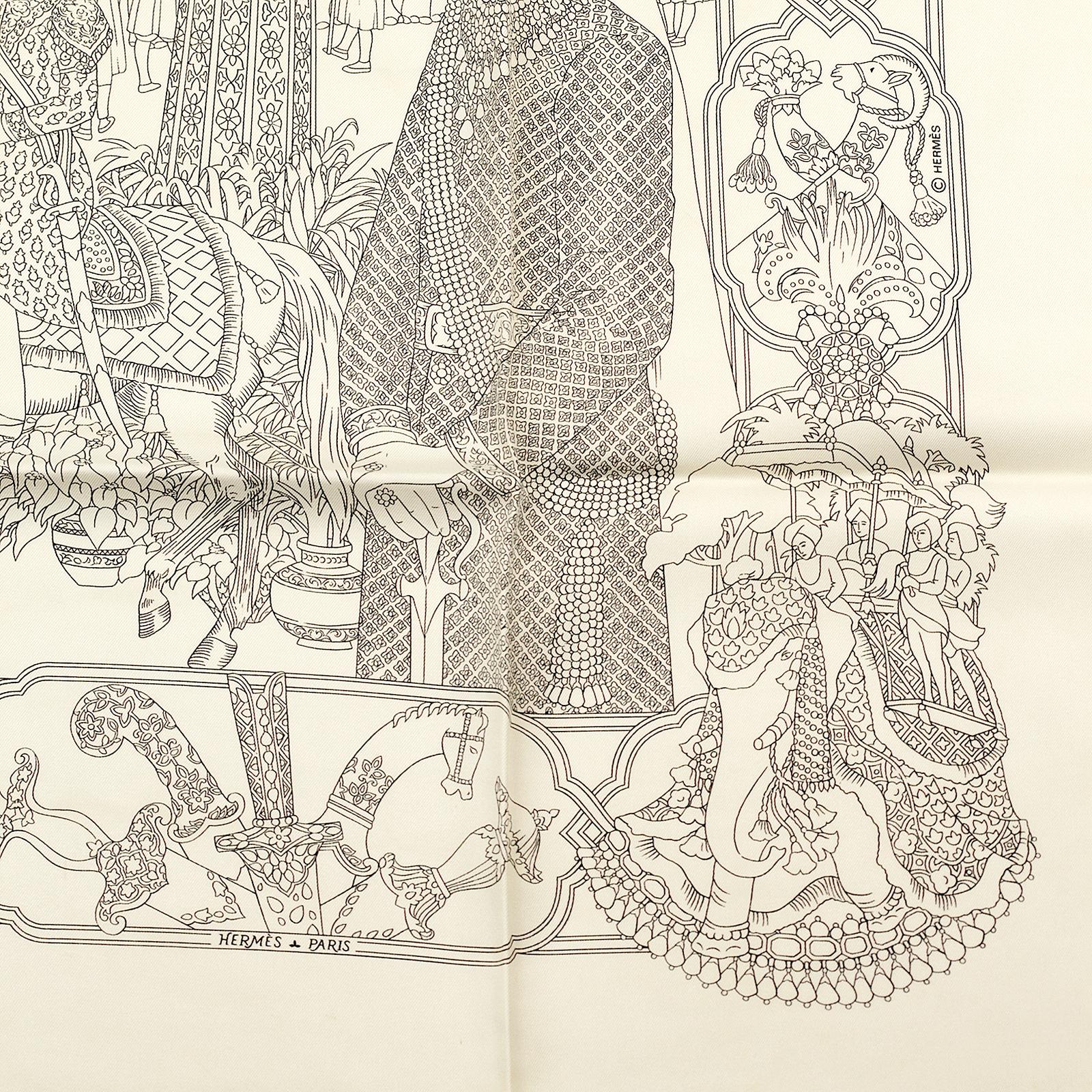 Hermes Scarf "Splendeur des Maharajas" by Catherine Baschet 90cm Silk | Foulard Carre