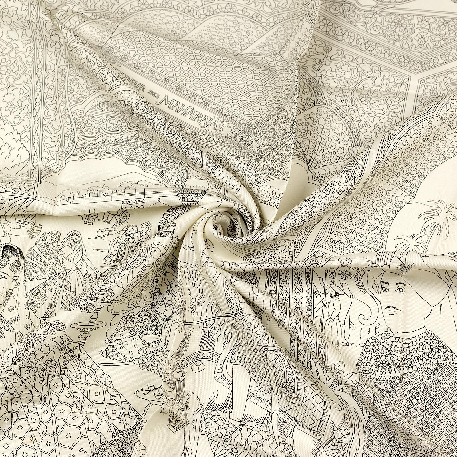 Hermes Scarf "Splendeur des Maharajas" by Catherine Baschet 90cm Silk | Foulard Carre