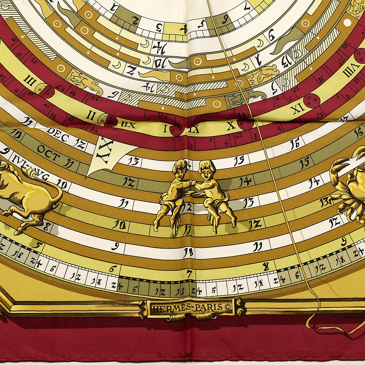 Hermes Scarf "Astrologie" by Françoise Façonnet Vintage 90cm Silk