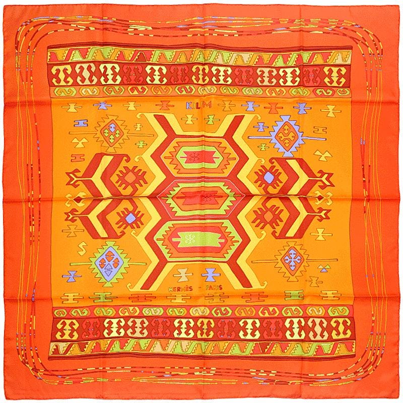 Hermes Scarf "Kilim" by Dimitri Rybaltchenko 90cm Silk