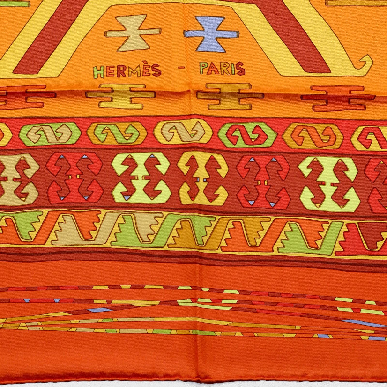 Hermes Scarf "Kilim" by Dimitri Rybaltchenko 90cm Silk