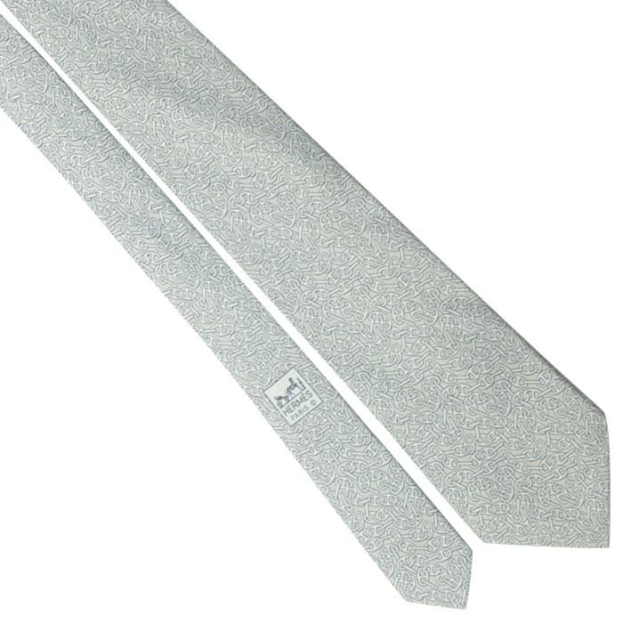 Hermes Men's Silk Tie Geometric Chaine d'Ancre Pattern 5186 | Necktie Cravate