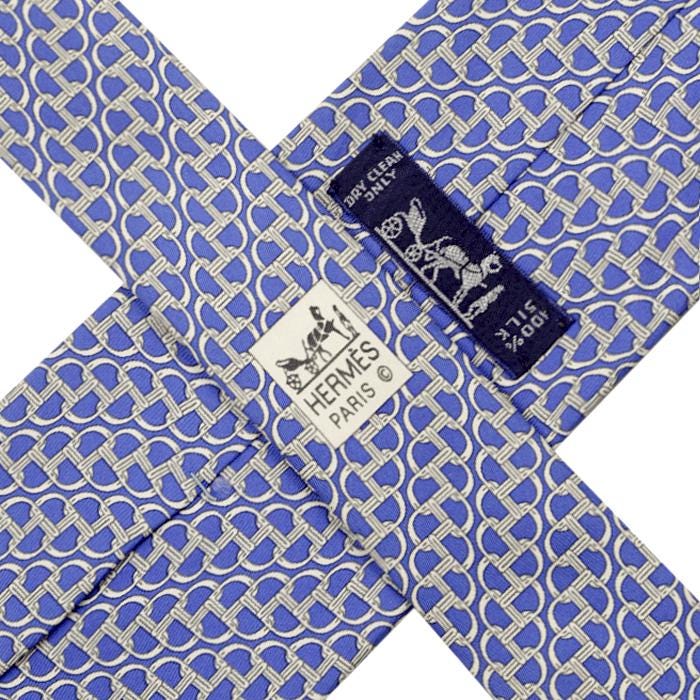 Hermes Men's Silk Tie Geometric Pattern 5620 | Necktie Cravate
