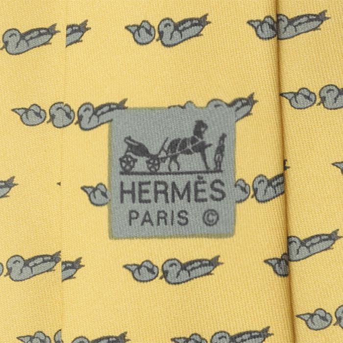 Hermes Men's Silk Tie Vintage Ducks Pattern 7108 | Necktie Cravate