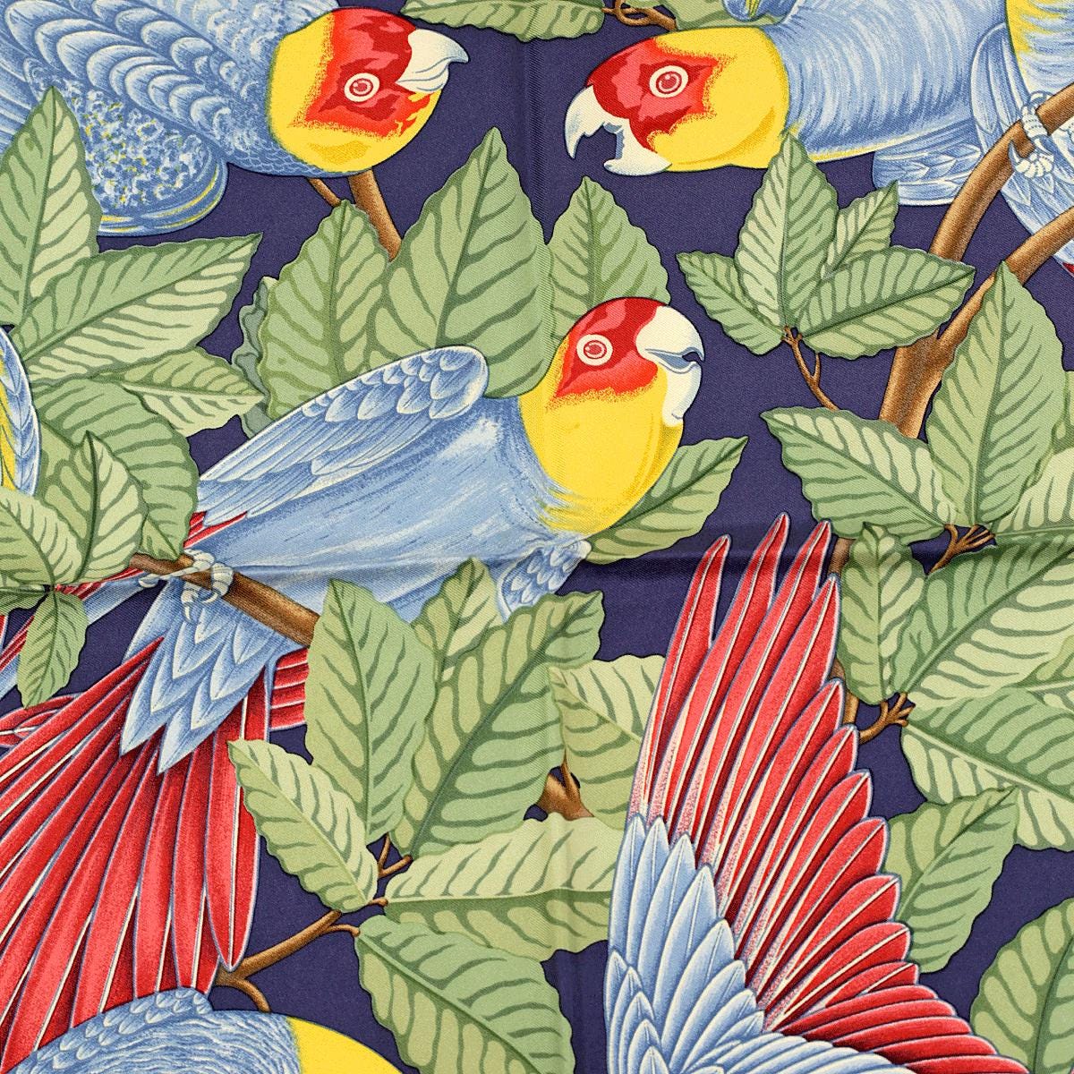 Hermes Scarf "Les Perroquets" by Joachim Metz Vintage 90cm Silk | Carre Foulard