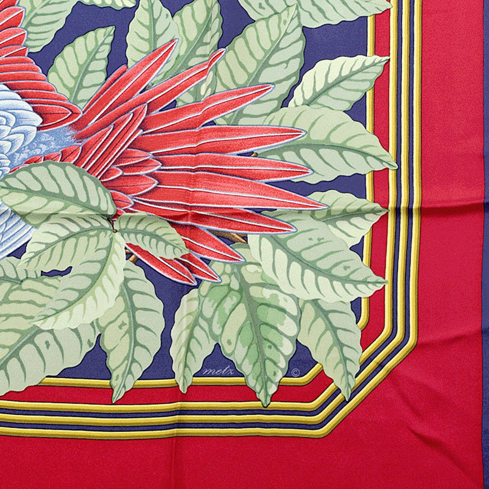 Hermes Scarf "Les Perroquets" by Joachim Metz Vintage 90cm Silk | Carre Foulard