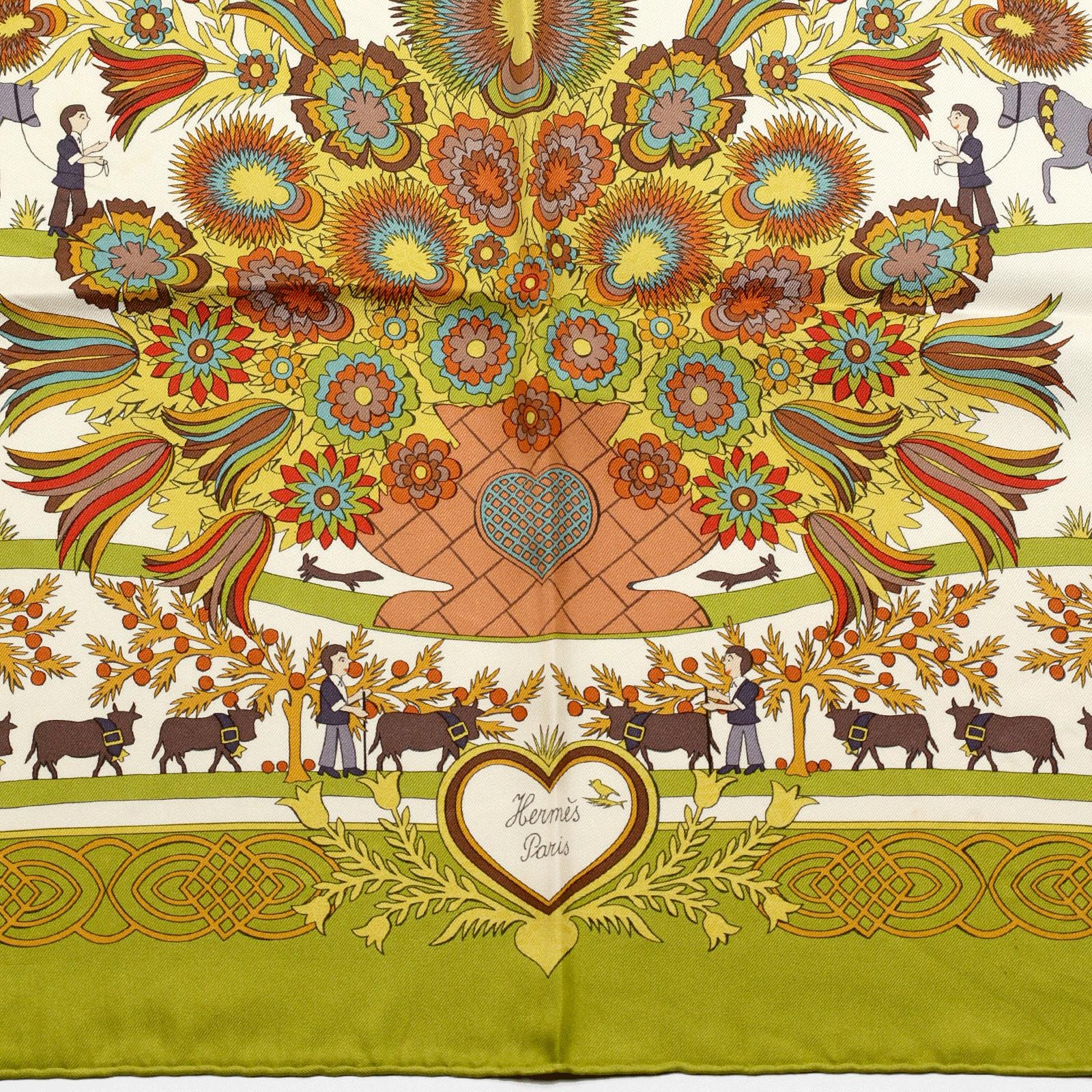 Hermes Scarf "Decoupages" by Anne Rosat 90cm Silk | Carre Foulard