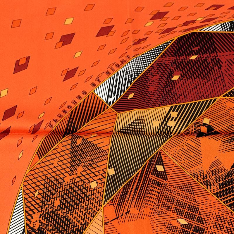 Hermes Scarf "Faubourg by Night" by Benoit Pierre Emery 90cm Silk | Carre Foulard