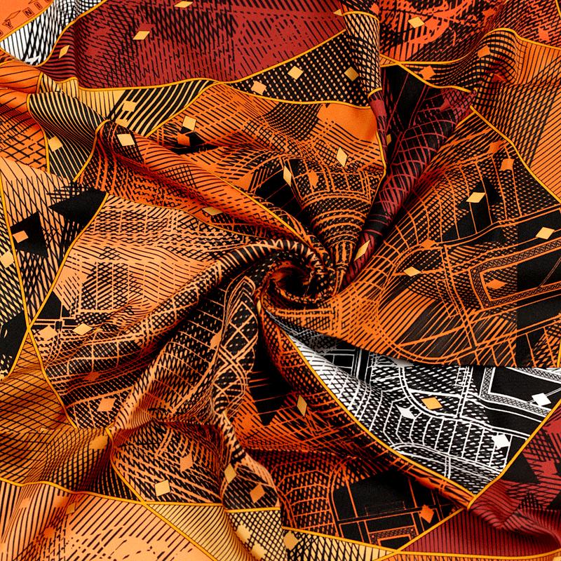 Hermes Scarf "Faubourg by Night" by Benoit Pierre Emery 90cm Silk