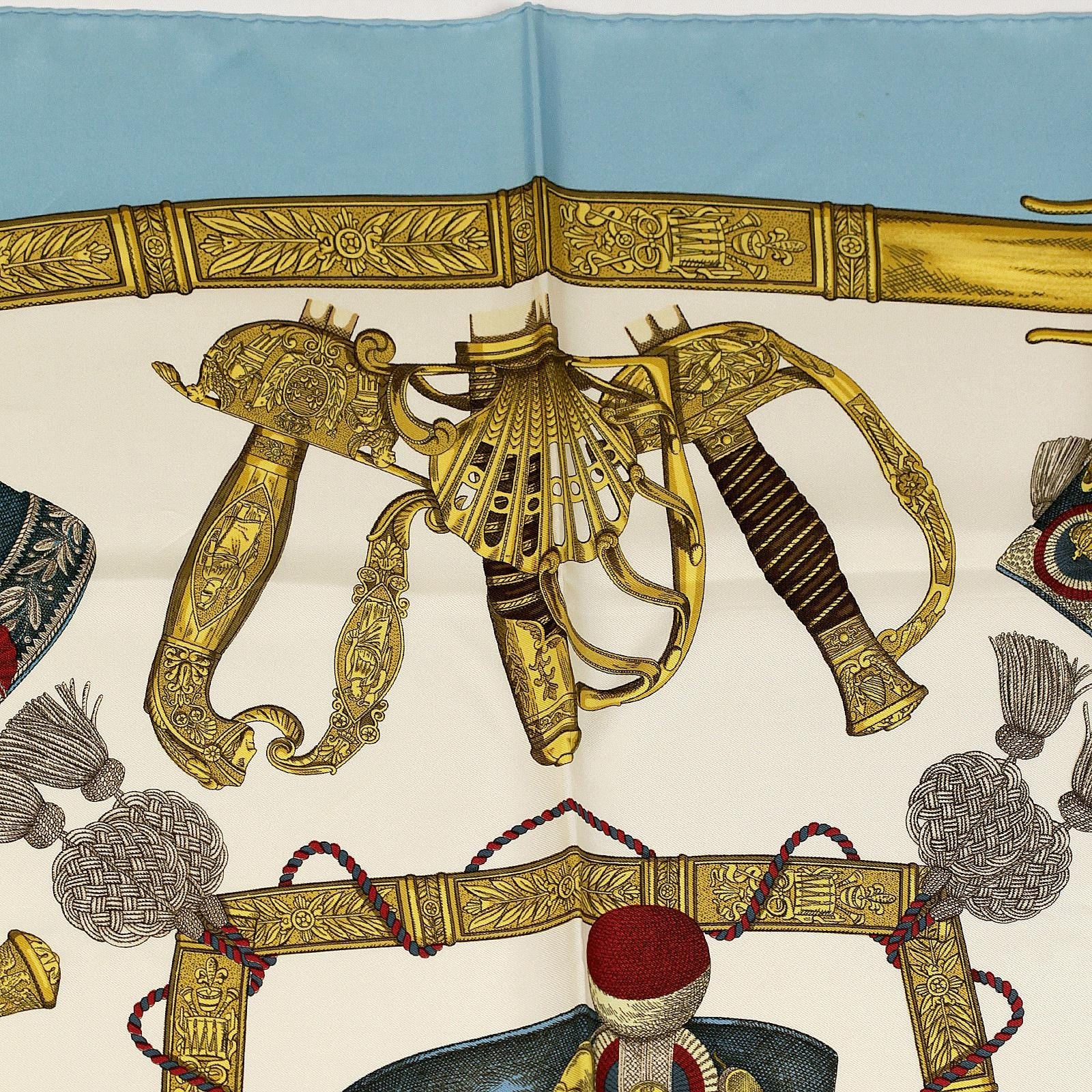 Hermes Scarf "Grande Uniforme" by Joachim Metz Vintage 90cm Silk | Carre Foulard