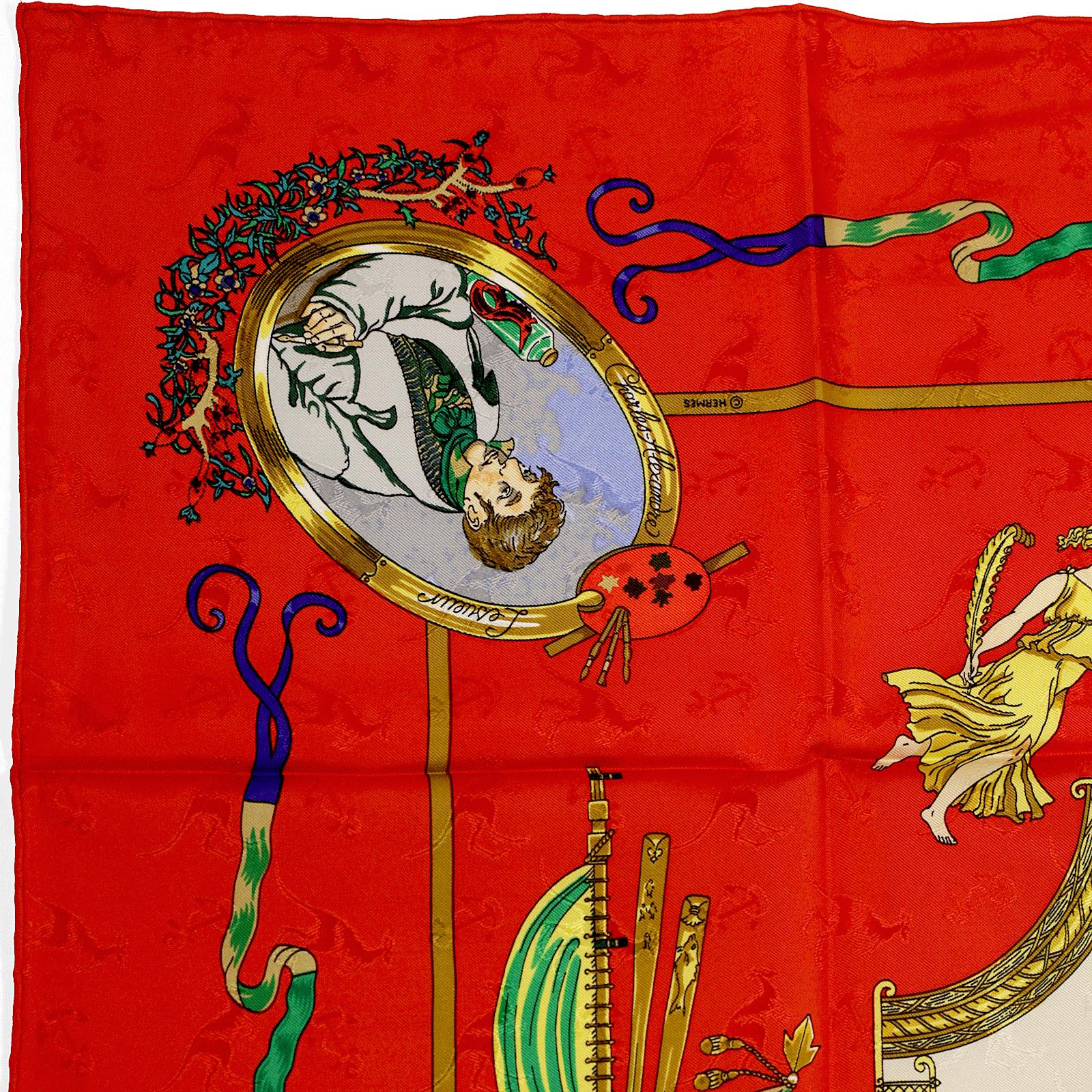 Hermes Scarf "Le Geographe" by Sandra Laroche 90cm Silk Jacquard | Carre Foulard