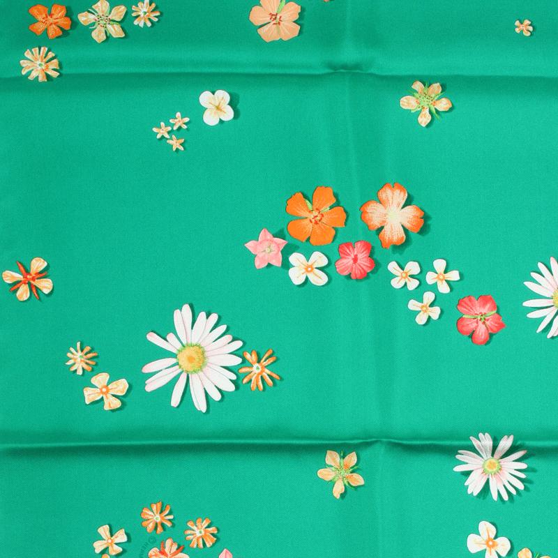 Hermes Scarf "Flower Power" by Leigh P. Cook 90cm Silk | Carre Foulard