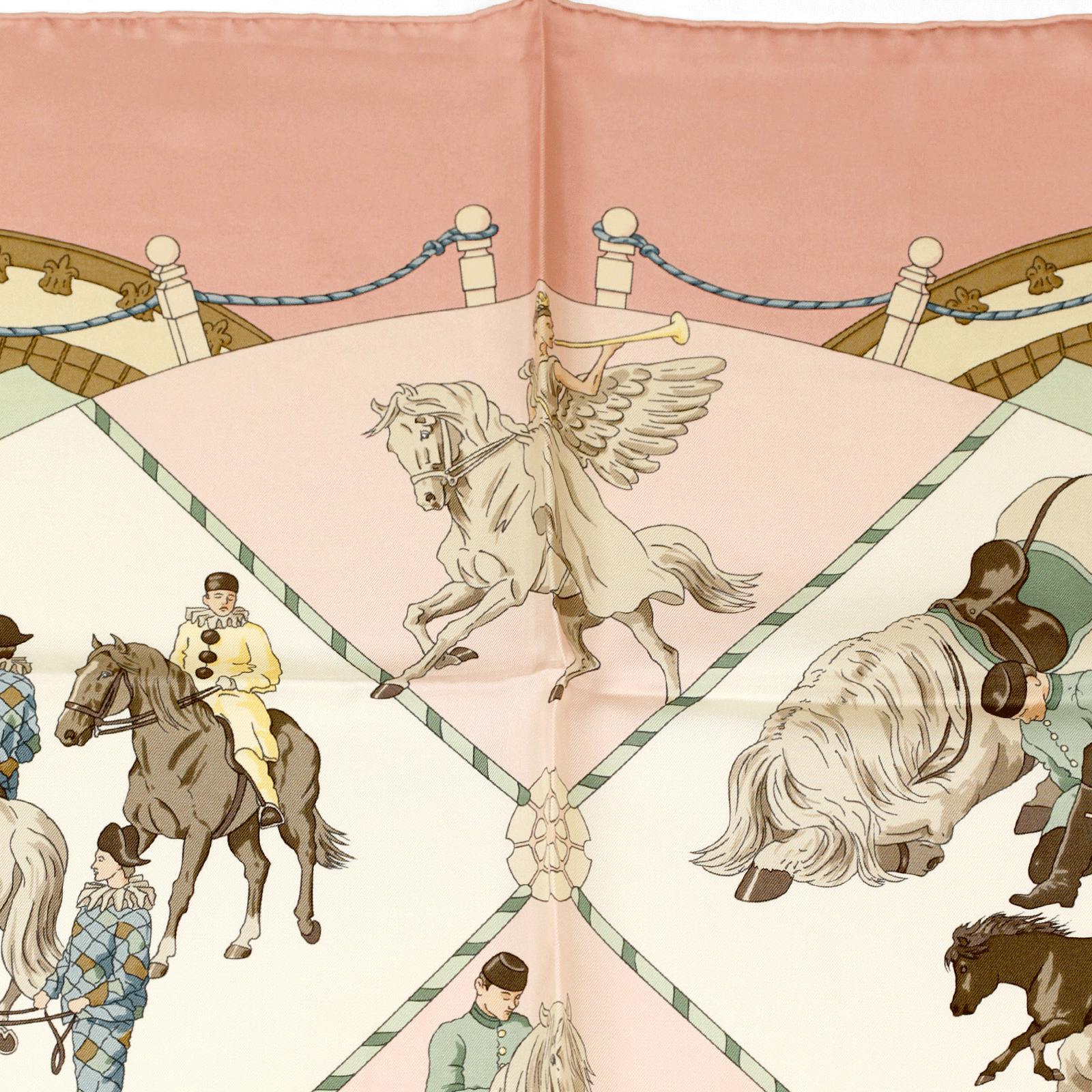 Hermes Scarf "Musee Vivant du Cheval" by Hubert de Watrigant 90cm Silk | Carre Foulard