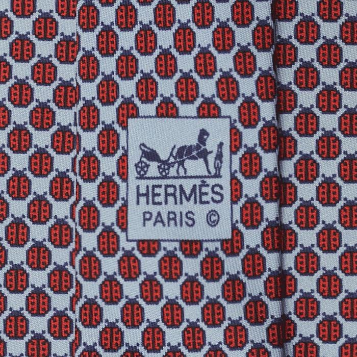 Hermes Men's Silk Tie Whimsical Ladybugs Pattern 5569 | Necktie Cravate