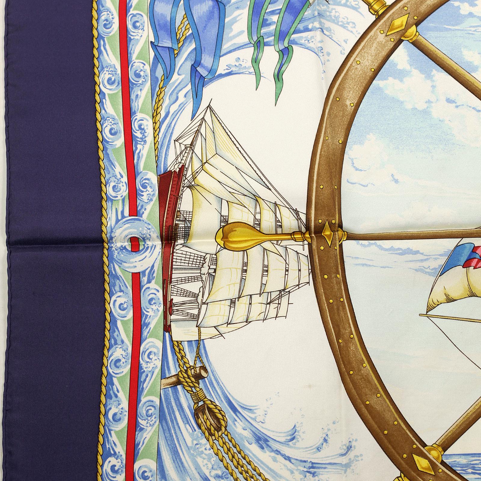 Hermes Scarf "Vive le Vent" by Laurence Bourthoumieux 90cm Silk | Carre Foulard