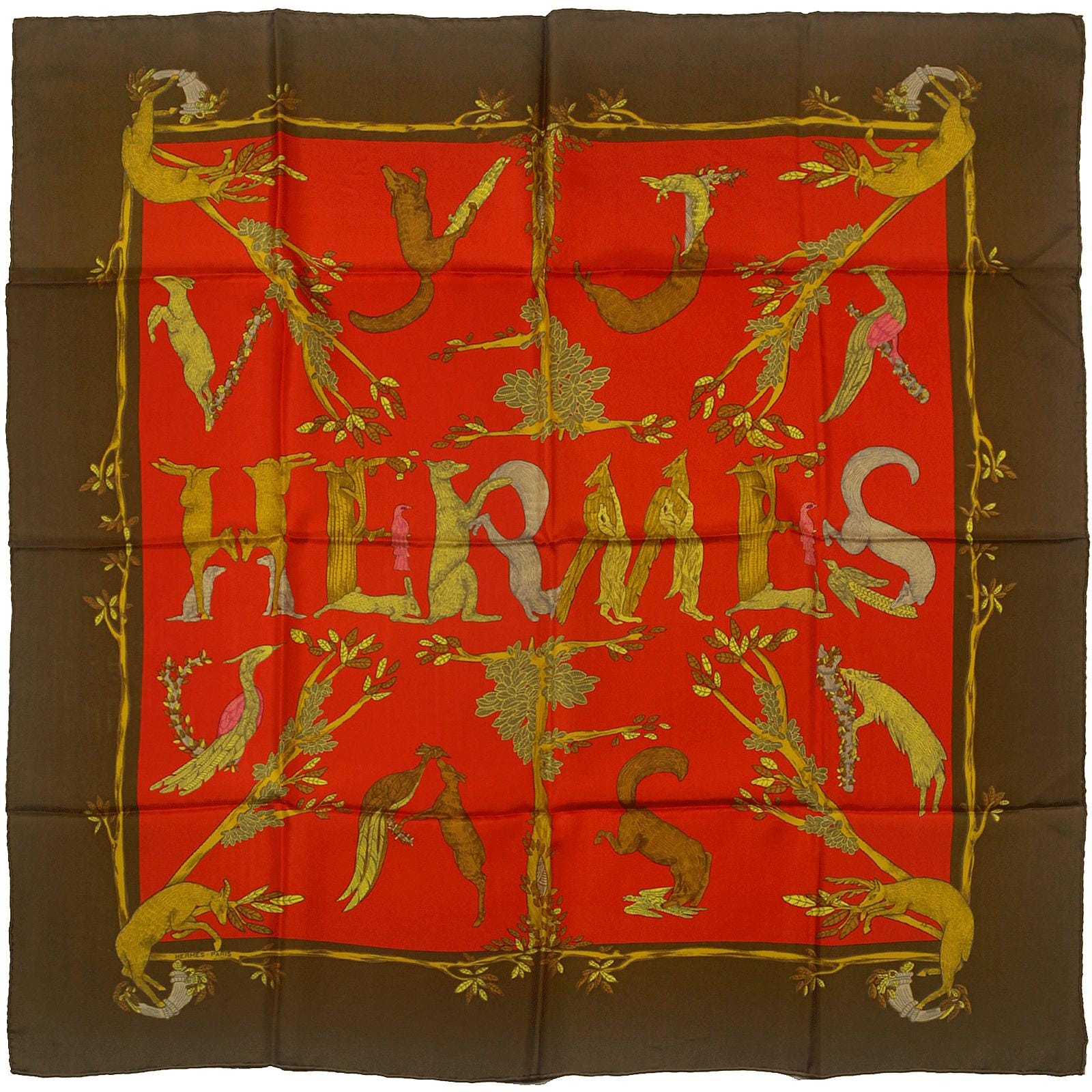 Hermes Scarf "Alphabet III" by Annie Faivre 90cm Silk | Carre Foulard