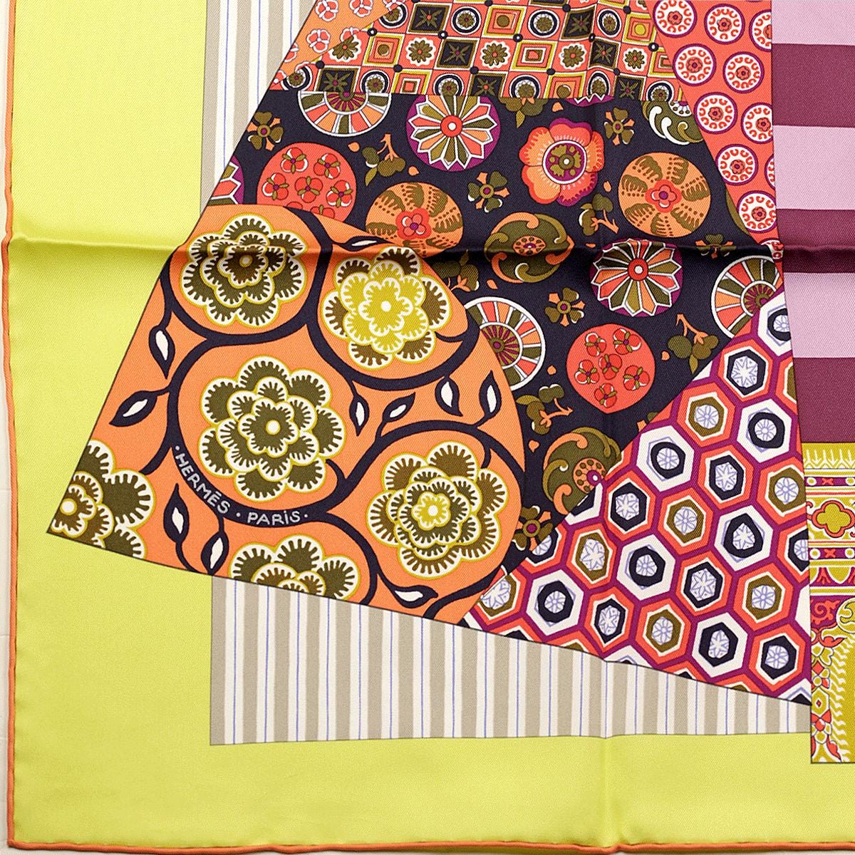 Hermes Scarf "L'Art du Sarasa" by Aline Honore 90cm Silk